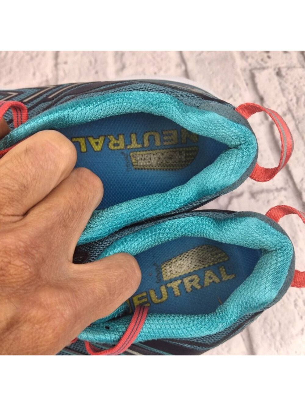 Hoka One One Clifton 4 Womens Running Shoes Size 9.5 Blue & Coral Cushioned - Picture 7 of 12